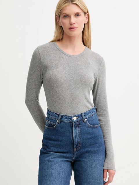 MUNTHE longsleeve z domieszką wełny LUTEST kolor szary 247112724767 - zdjęcie produktu nr 1