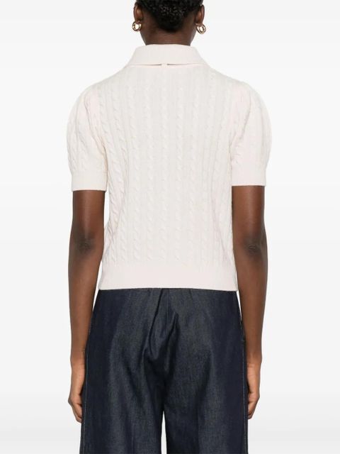 SANDRO virgin wool-blend polo shirt - Neutrals