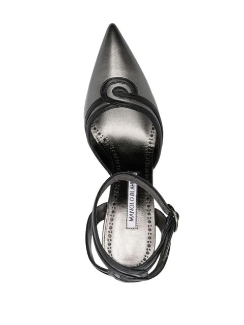 Manolo Blahnik Chonga 105mm leather pumps - Grey - zdjęcie produktu nr 2