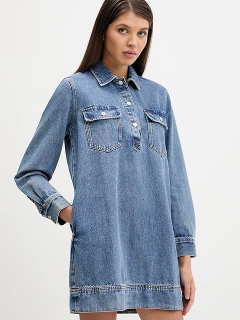 Tommy Jeans sukienka jeansowa kolor granatowy mini prosta DW0DW22077 - zdjęcie produktu nr 1