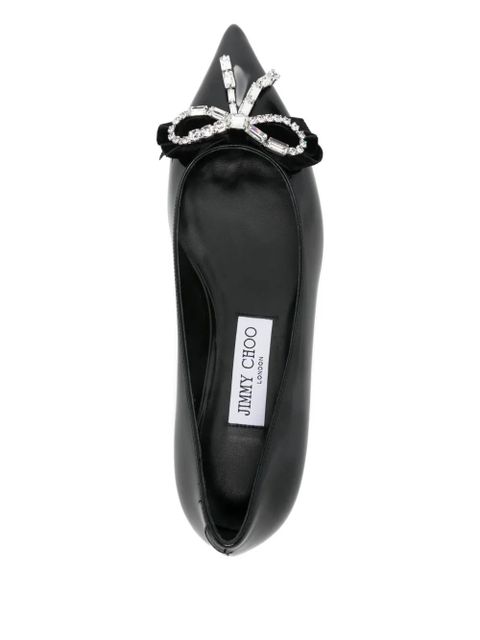 Jimmy Choo Auria crystal bow flat shoes - Black - zdjęcie produktu nr 2