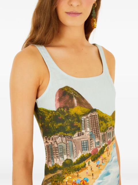FARM Rio copacabana-print mini dress - Blue