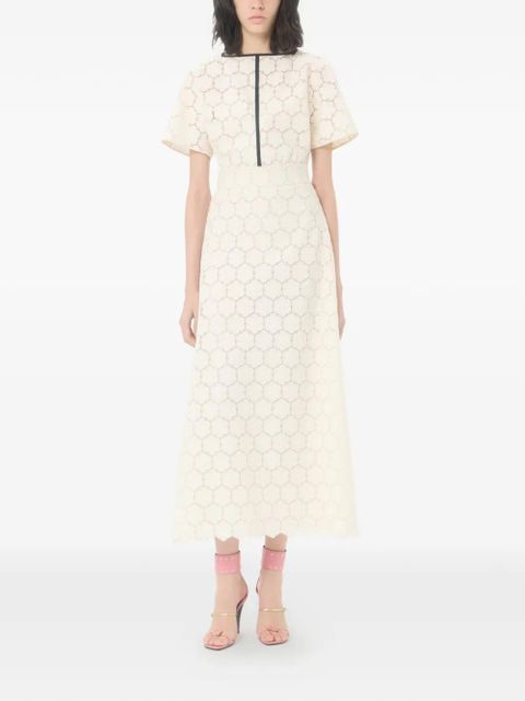 Valentino Garavani midi dress in Fleurs à Jours cotton - Neutrals - zdjęcie produktu nr 2