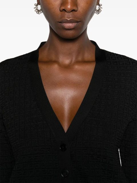 Givenchy 4G-jacquard V-neck cardigan - Black