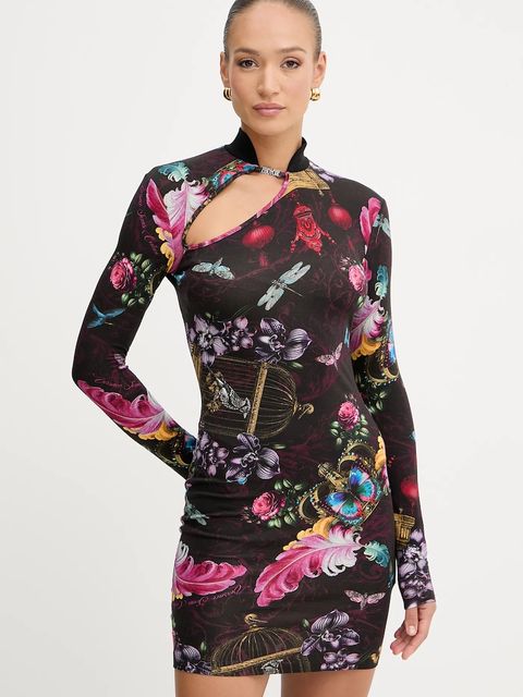 Versace Jeans Couture sukienka kolor czarny mini dopasowana 79HAO971 JS519