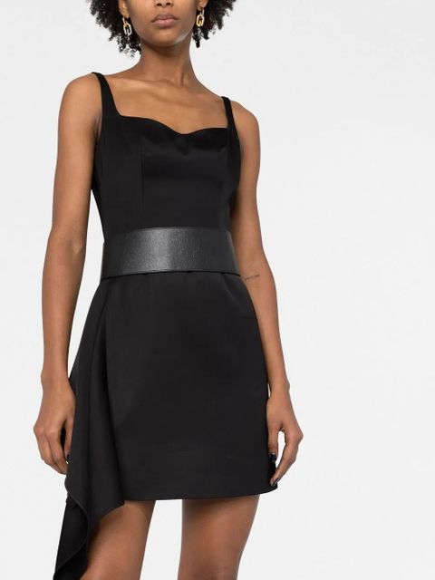 Alexander McQueen sweetheart-neck belted dress - Black