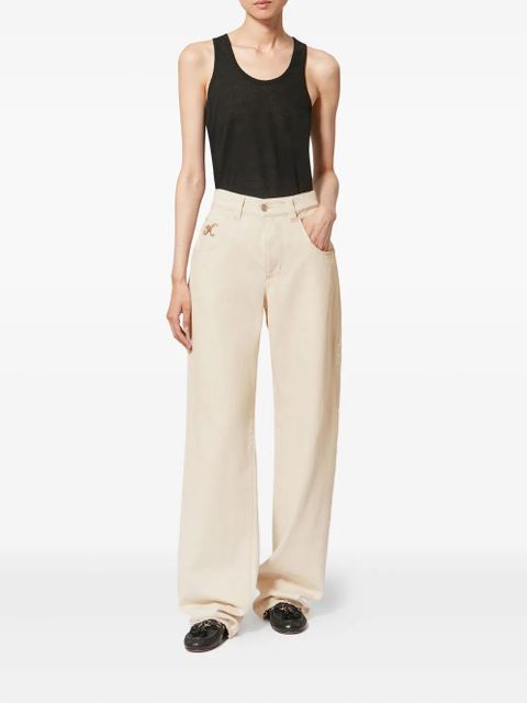 ISABEL MARANT Jeyda embroidered straight trousers - Neutrals - zdjęcie produktu nr 2