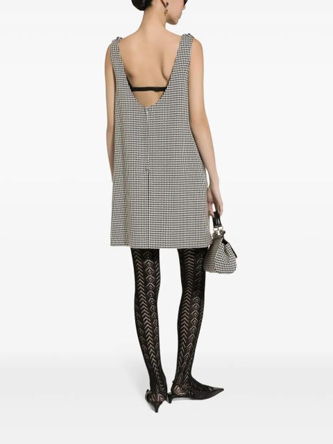 Dolce & Gabbana houndstooth-pattern dress - Brown