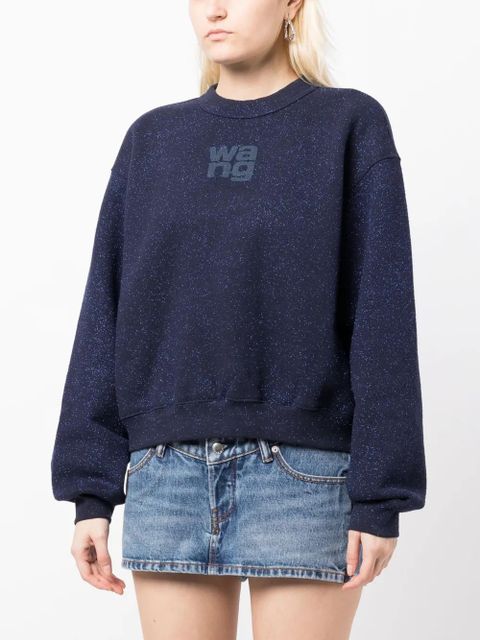 Alexander Wang glitter-effect terry sweatshirt - Blue - zdjęcie produktu nr 2