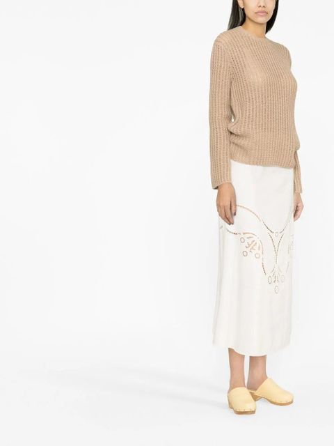 Chloé crew-neck waffle-knit jumper - Neutrals