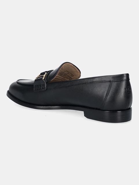 Lauren Ralph Lauren mokasyny skórzane Tasha Loafer damskie kolor czarny na płaskim obcasie 802P02121001