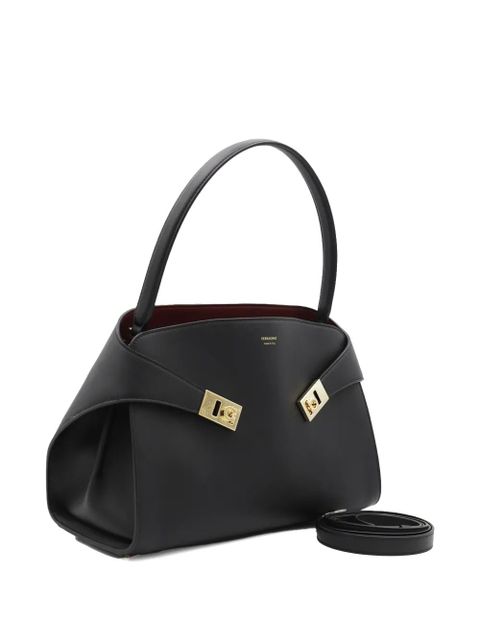Ferragamo logo-print shoulder bag - Black