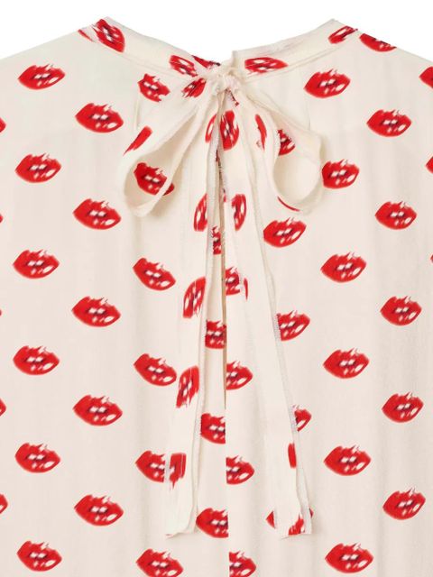 Marc Jacobs lips pleated midi dress - Neutrals