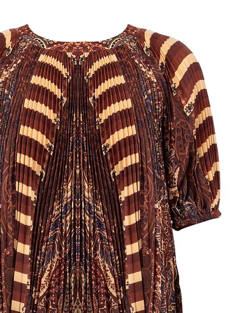 Ulla Johnson pleated striped blouse - Brown - zdjęcie produktu nr 2