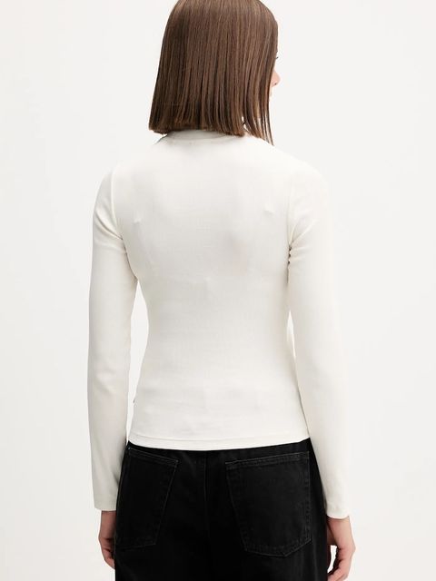 Guess Jeans longsleeve kolor beżowy z półgolfem W5BP23 KA0H1