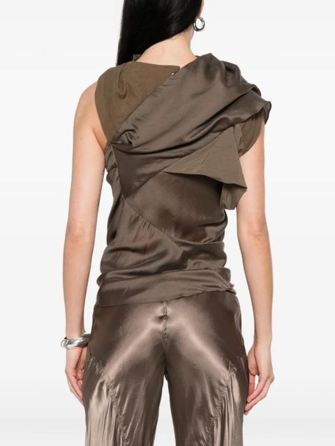 ENTIRE STUDIOS asymmetric-neck top - Brown