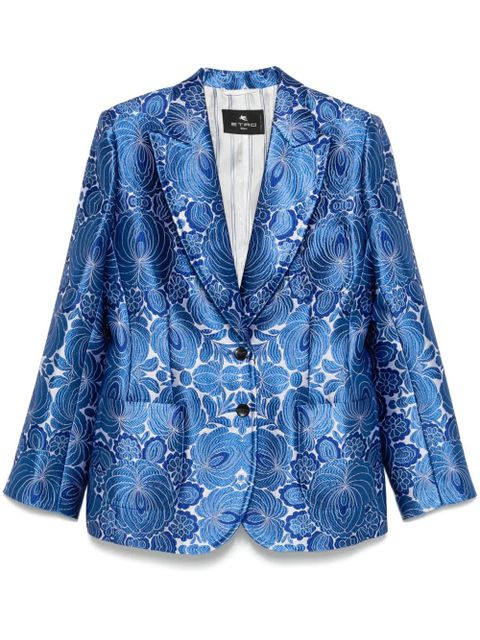 ETRO floral-jacquard blazer - Blue - zdjęcie produktu nr 1