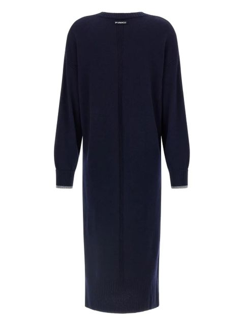 PINKO crew-neck contrast-trim maxi dress - Blue - zdjęcie produktu nr 2