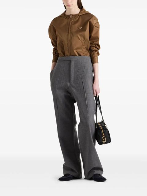 Prada logo patch hooded jacket - Brown - zdjęcie produktu nr 2