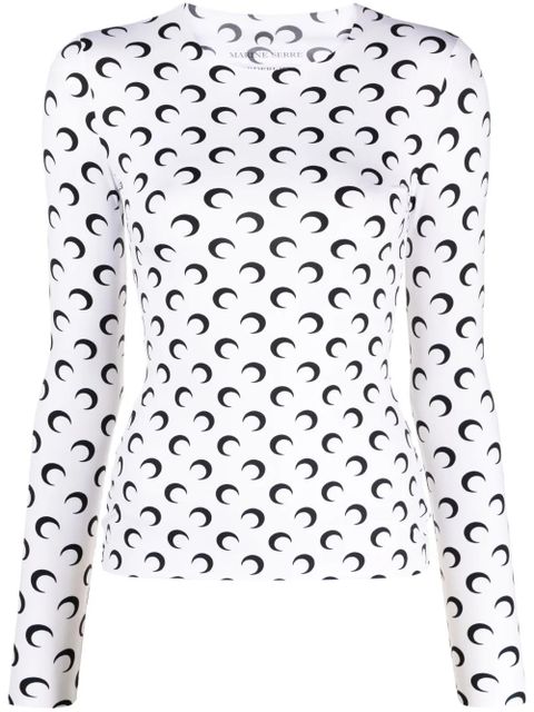 Marine Serre Crescent Moon-print top - White - zdjęcie produktu nr 1