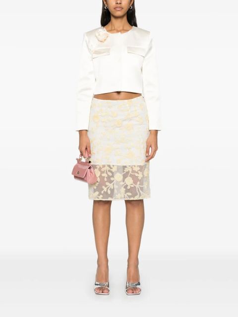ROTATE BIRGER CHRISTENSEN floral-beaded pencil skirt - Yellow - zdjęcie produktu nr 2