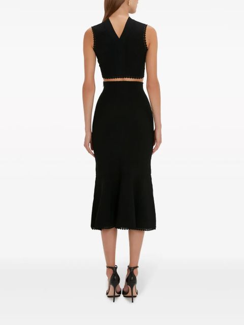 Victoria Beckham VB Body scallop-trim tank top - Black
