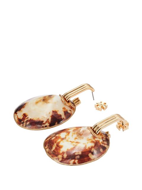 Tory Burch runway shell drop earrings - Gold