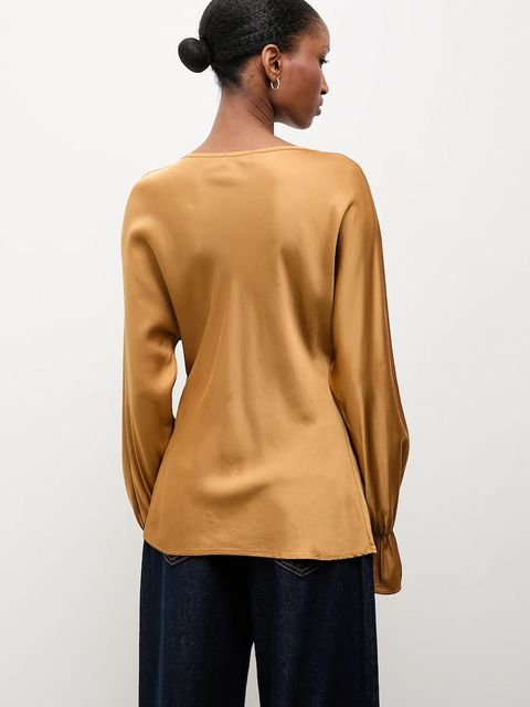 Answear.LAB bluzka damska kolor brązowy gładka
