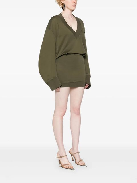 The Attico logo-lettering jersey minidress - Green