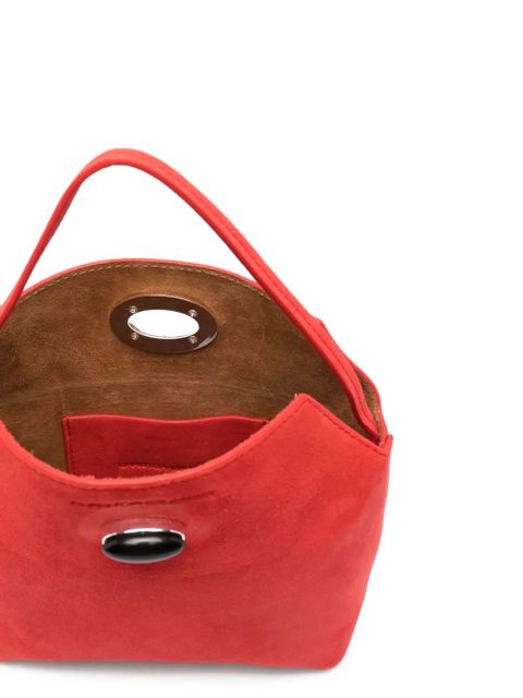 Christopher Esber Turnlock suede mini tote bag - Red