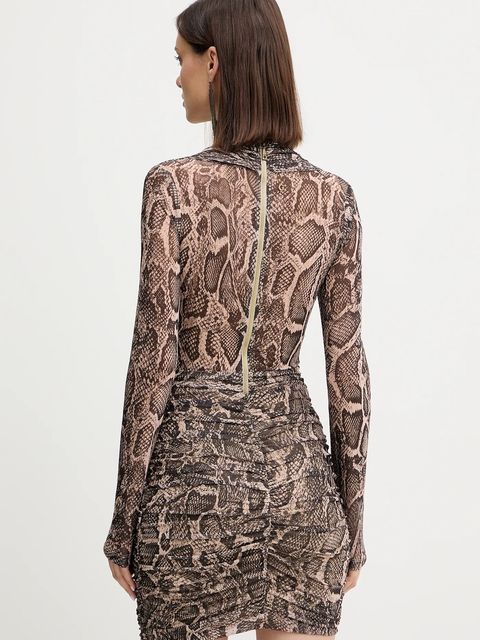 Guess sukienka BERNARDETTE kolor brązowy mini dopasowana W5BK65 KCZC2