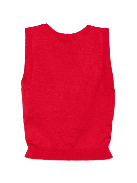 SHUSHU/TONG bow-detail knitted top - Red - zdjęcie produktu nr 2