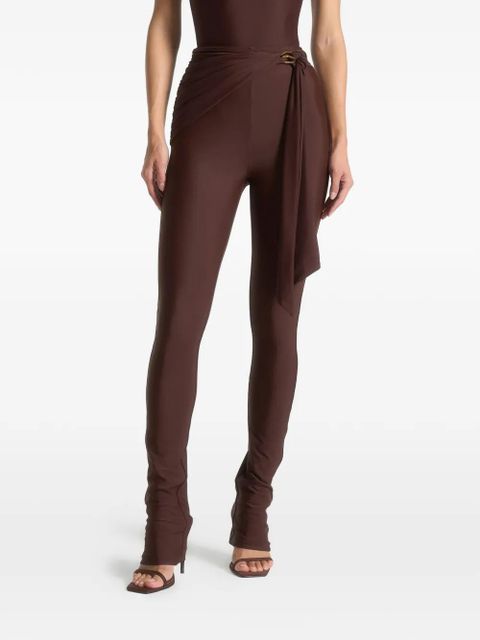 Manière De Voir gathered-detail leggings - Brown