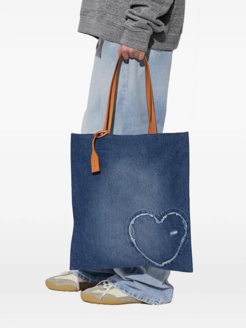 Moschino heart-appliqué tote bag - Blue - zdjęcie produktu nr 2