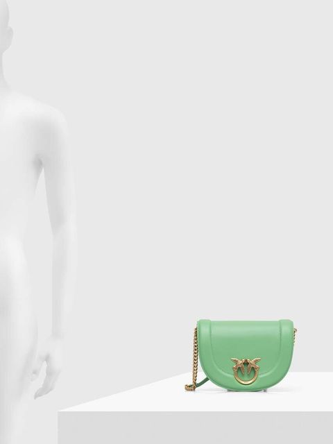 Pinko torebka skórzana kolor zielony 101510.A0QO