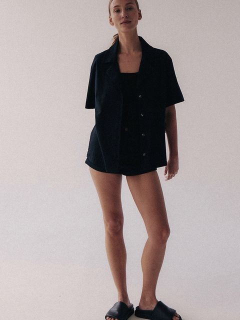 MUUV. koszula z domieszką lnu POCHE