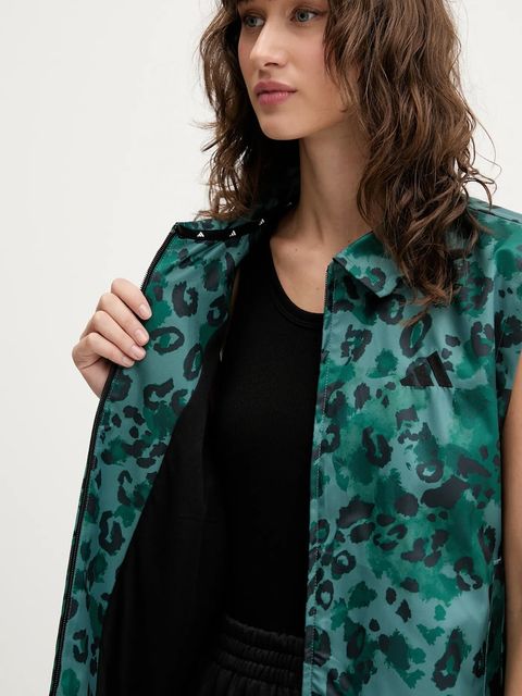 adidas bezrękawnik Animal Print 3-Stripes kolor zielony przejściowy JV6958