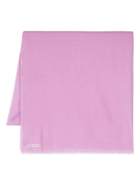 ISABEL MARANT logo-jacquard frayed-edge scarf - Pink - zdjęcie produktu nr 1