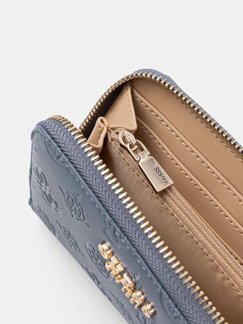 Guess portfel PHOEBE damski kolor niebieski SWPD96 65140