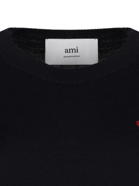 AMI Paris crew-neck merino wool jumper - Blue