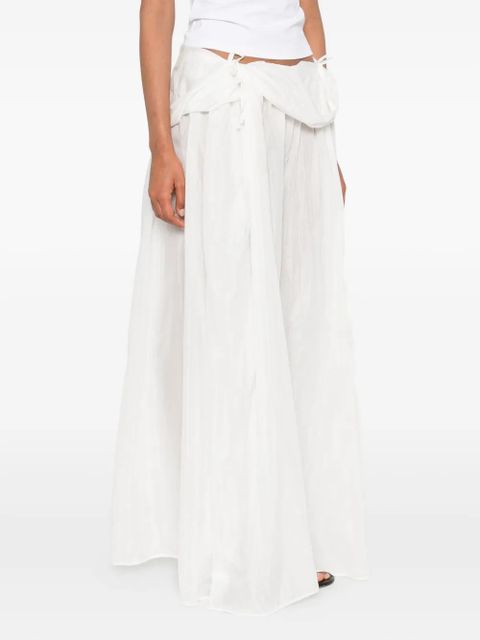 Paris Georgia silk-voile pleated skirt - White
