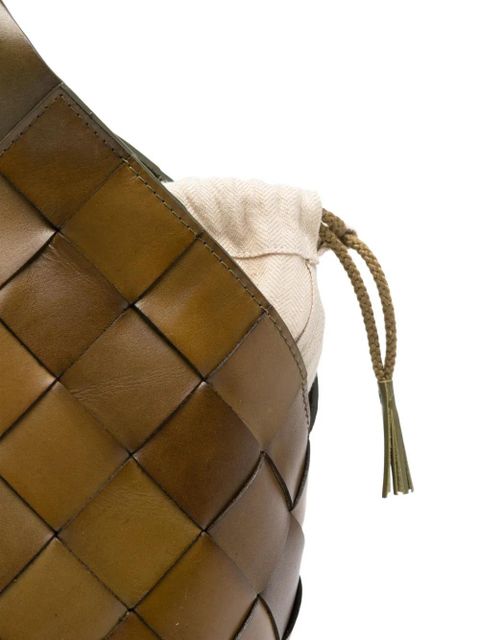 DRAGON DIFFUSION Castello woven leather tote bag - Green