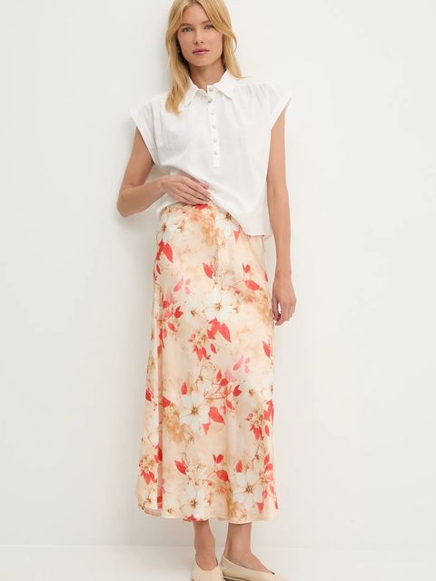 Answear.LAB spódnica kolor beżowy maxi rozkloszowana - zdjęcie produktu nr 2