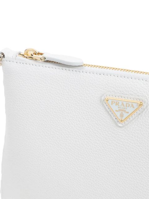 Prada triangle-logo clutch bag - White - zdjęcie produktu nr 2