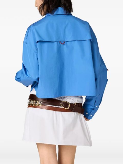 Miu Miu flap-pockets logo-detail mini skirt - White