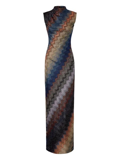 Missoni zigzag-pattern high-neck maxi dress - Multicolour - zdjęcie produktu nr 1