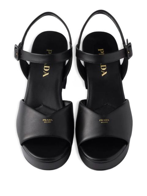 Prada 65mm buckle-strap platform sandals - Black