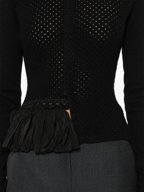 MM6 Maison Margiela pointelle-knit cardigan - Black