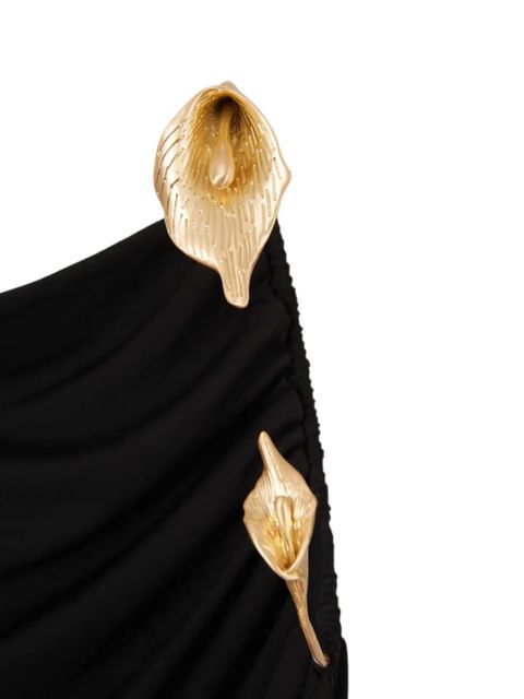 Cult Gaia flower-embellished mini dress - Black