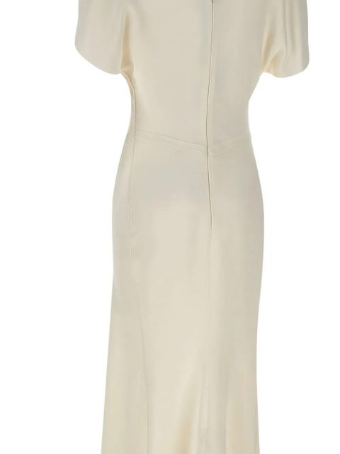 Victoria Beckham Bela pleated V-back dress - White